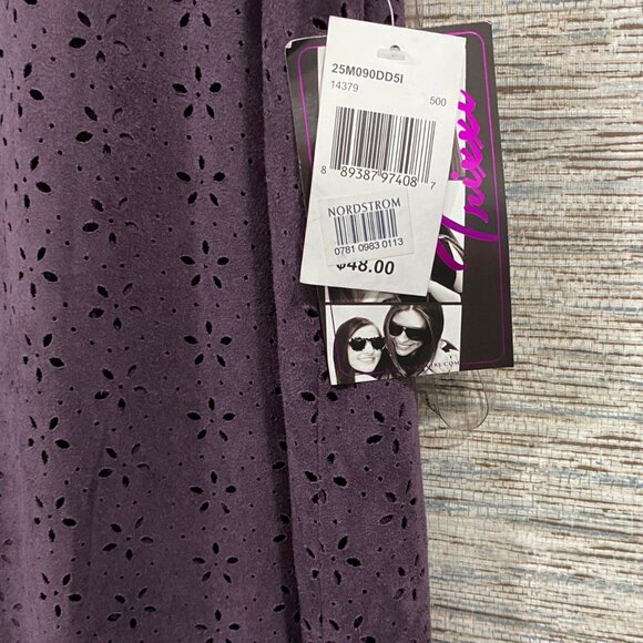 Trixxi Girl Purple Sleeveless Mock Neck Eyelet Dress Size M - Picture 4 of 6